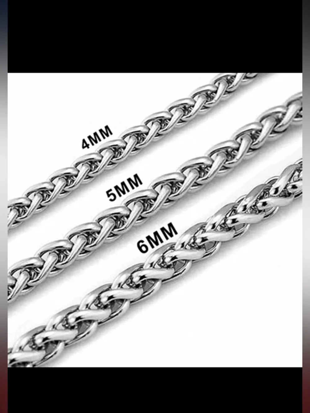 Men’s wheat chain stainless steel bracelet